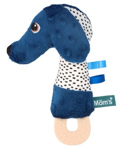 Squezze Jami dog with teether heavy blue - momscare.pl